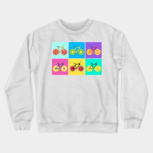 Fruity Wheels Pastel Bikes Crewneck Sweatshirt